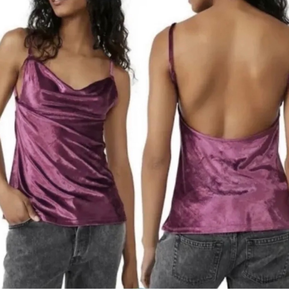 FREE PEOPLE INTIMATELY All Night Velvet Tunic Tank Fig Jam XS NWT $68